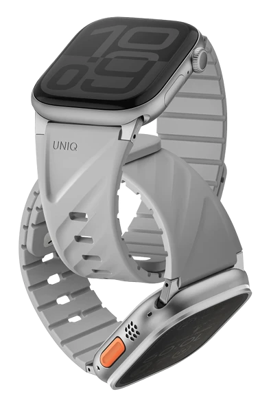 Apple Watch Ultra 49/46/45/44/42/41/40mm Kordon Manyetik Toka Sporcu Kayışı Sağlam Premium Tasarım  Gri ürün görseli 1