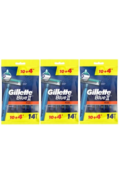 Gillette Blue2 Plus Kullan At Tıraş Bıçağı 14'lü X 3 Paket ürün görseli 1