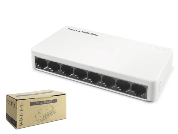 Ethernet Switch 8 Port 10/100 Mbps - Beyaz HDX1366 ürün görseli 1