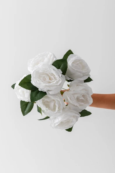 Yapay Yapraklı Gül 9 Dallı 40 Cm - Resim 9