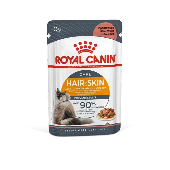 Hair&Skin Tüy ve Deri Sağlığı için Yaş Kedi Maması 12 x 85g ürün görseli 1