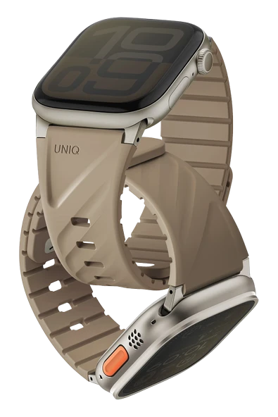 Apple Watch Ultra 49/46/45/44/42/41/40mm Kordon Manyetik Toka Sporcu Kayışı Sağlam Premium Tasarım  BEJ ürün görseli 1