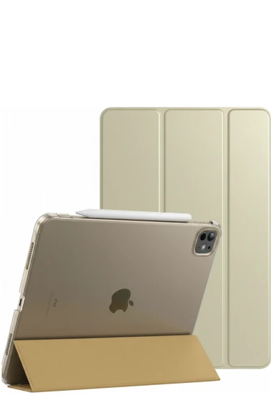 Apple Ipad Pro 11 M4 M5 2024 2025 11 Inç Tablet Uyumlu Flip Smart Standlı Akıllı Kılıf Smart Cover  Starlight ürün görseli 1