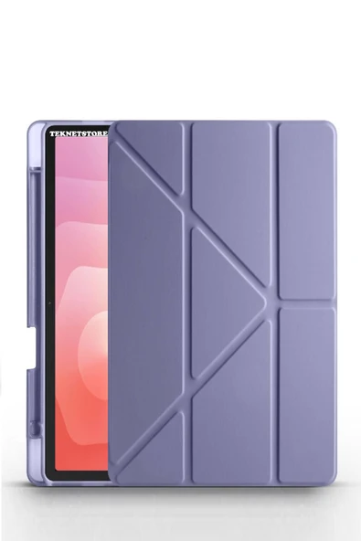 Samsung Galaxy Tab S11 11 Inç SM-X730 Uyumlu Kılıf Standlı Kalem Bölmeli Akıllı Trifolding Kapak  LAVANTA ürün görseli 1