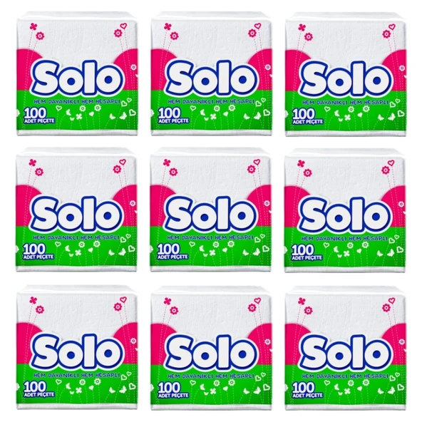 Solo Peçete 100 Lü 30X30 cm 9 Paket ürün görseli 1