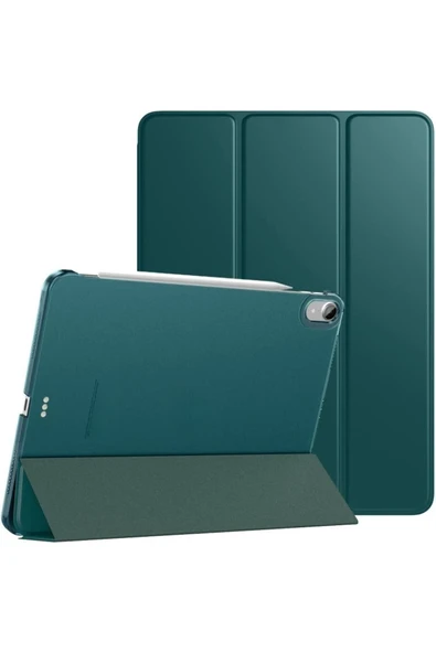 iPad Air 13" M3 (2025) / M2 (2024) Kılıf Kapaklı Smart Standlı Uyku Modlu Akıllı Case  Petrol Yeşili ürün görseli 1