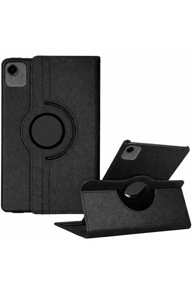Honor Pad X9A 11.5 Inç Kılıf Koruyucu 360° Dönebilen Standlı Pu Deri Tablet Ön Arka Kapak  Siyah ürün görseli 1