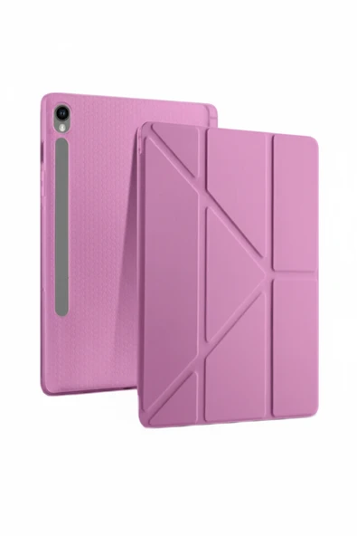 Samsung Galaxy Tab S9 Fe / S10 Fe 10.9'' Uyumlu Kılıf Kalem Bölmeli Uyku Modlu Arkası Silikon Kapak  Smoke Purple ürün görseli 1