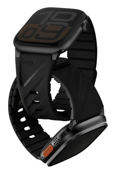 Apple Watch Ultra 49/46/45/44/42/41/40mm Kordon Manyetik Toka Sporcu Kayışı Sağlam Premium Tasarım  Siyah ürün görseli 1