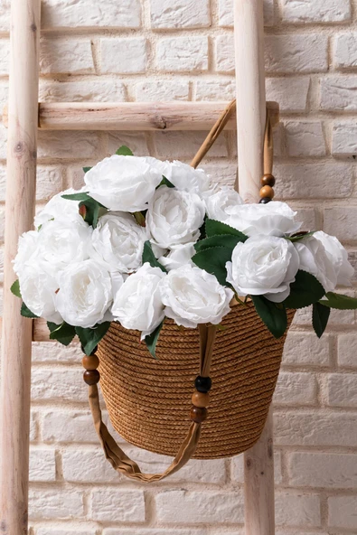 Yapay Yapraklı Gül 9 Dallı 40 Cm - Resim 8