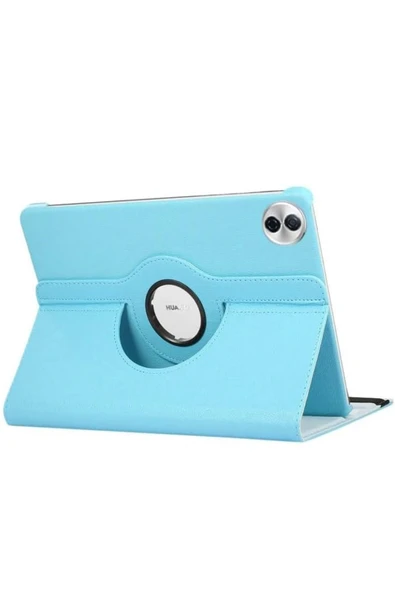 Honor Pad 10 12.1 Inç Kılıf Koruyucu 360° Dönebilen Standlı Pu Deri Tablet Ön Arka Kapak  Mavi ürün görseli 1