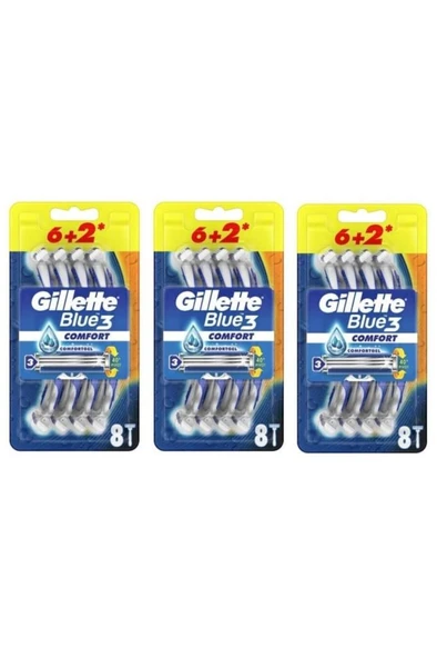 Gillette Blue3 Comfort 8'li x3 Adet Tıraş Bıçağı ürün görseli 1
