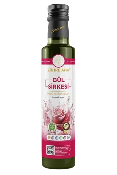 Zühre Ana Gül Sirkesi Doğal Fermantasyon Rose Vinegar 500 ml ürün görseli 1