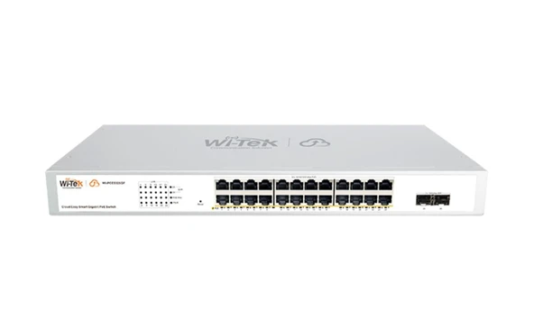 Wi-Tek WI-PCES326GF(V2) 24 Port Poe 10/100/1000 2 Port 1000Mbps SFP 370W Yönetilebilir Poe Switch Rack Mount ürün görseli 1