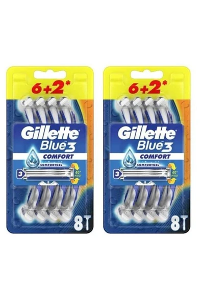 Gillette Blue3 Comfort 8'li x2 Adet Tıraş Bıçağı ürün görseli 1