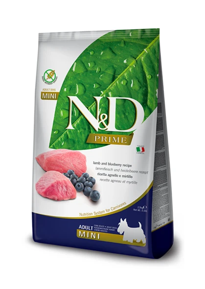N&D Prime Kuzu Etli Ve Yaban Mersinli Küçük Irk Tahılsız Yetişkin Köpek Maması 7 Kg ürün görseli 1
