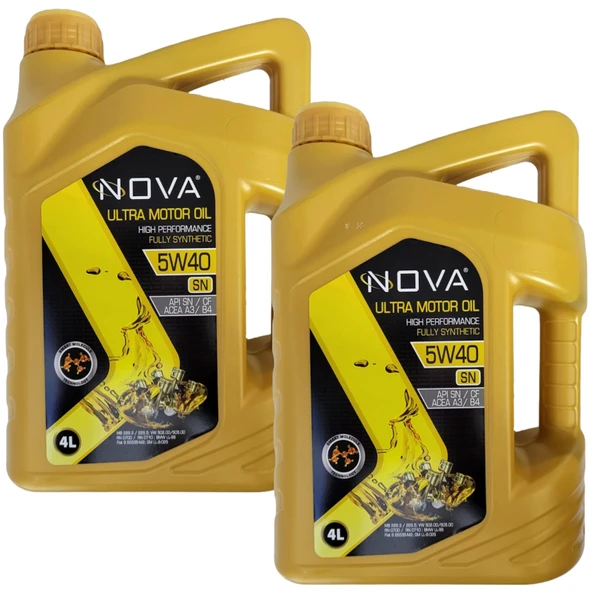 Nova 5W-40 Tam Sentetik Motor Yağı 2 x 4 Litre ürün görseli 1