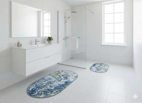 BANYO PASPASI 2'Lİ SET 3D BASKILI JEL MERMER ürün görseli 1