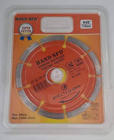 HAND SFD SOKETLİ ELMAS TESTERE - GRANİT KESİCİ - MERMER KESİCİ 115 LİK ürün görseli 1