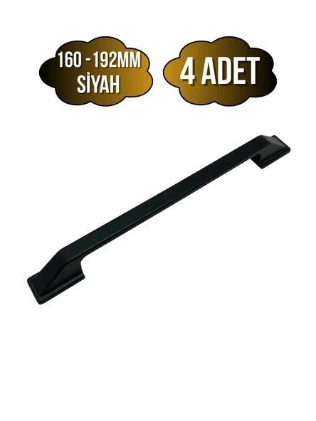 Vera Siyah Metal Dolap Kulpu Mobilya ve Mutfak Dolap Kulpu(SİYAH)(160-192MM) Siyah 160-192mm 160-192mm - 4 ADET ürün görseli 1