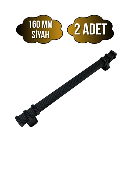 Kare Çizgili Siyah Metal Dolap Kulpu Mobilya ve Mutfak Dolap Kulpu(SİYAH)(160MM) Siyah 160mm 160mm - 2 ADET ürün görseli 1
