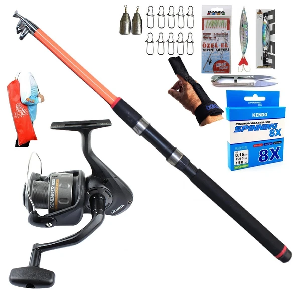 Okuma Revenger Rv-40 210cm 50-150gr Piranha Dolphin Spin Olta Takımı Seti ürün görseli 1