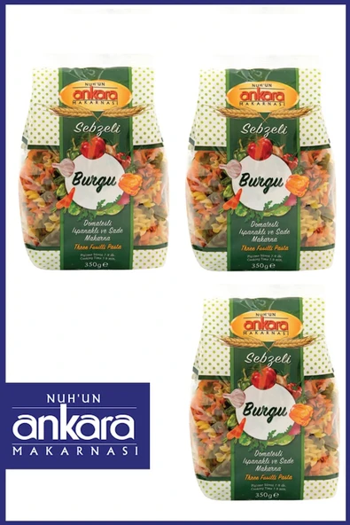 Nuh'un Ankara Makarna Sebzeli Burgu 350 Gr x 3 Adet ürün görseli 1