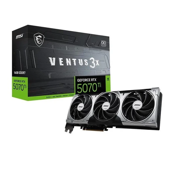 MSI RTX 5070 TI 16G Ventus 3X OC G507T-16V3C 256 Bit GDDR7 16 GB Ekran Kartı ürün görseli 1