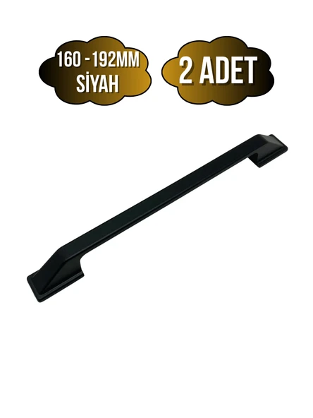 Vera Siyah Metal Dolap Kulpu Mobilya ve Mutfak Dolap Kulpu(SİYAH)(160-192MM) Siyah 160-192mm 160-192mm - 2 ADET ürün görseli 1