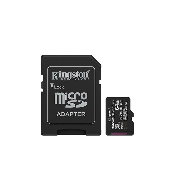 Kingston Canvas Select Plus SDCS3/64GB Class 10 UHS-I U1 A1 V10 64 GB Micro SD Kart ürün görseli 1