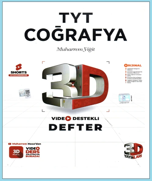 3D Yayınları TYT Coğrafya Video Destekli Defter ürün görseli 1