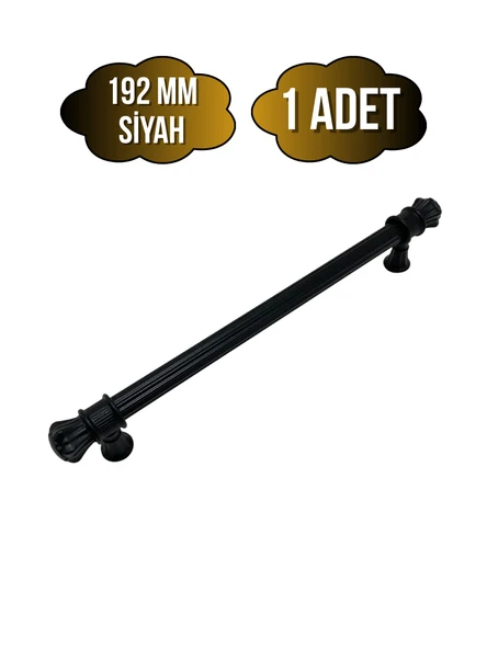 Nobel Akyaka Çizgili Siyah Metal Dolap Kulpu Mobilya ve Mutfak Dolap Kulpu(SİYAH) Siyah 192mm 192mm - 1 ADET ürün görseli 1