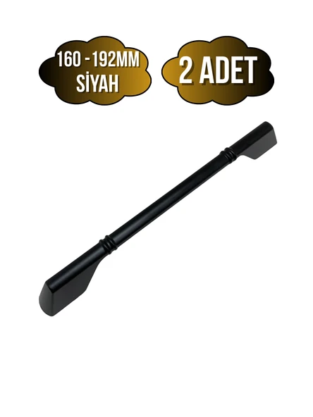 Saroz Düz Siyah Metal Dolap Kulpu Mobilya ve Mutfak Dolap Kulpu(SİYAH)(160-192MM) Siyah 160-192mm 160-192mm - 2 ADET ürün görseli 1