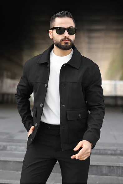 Torba Cepli Düğmeli Mevsimlik Ceket - Resim 5