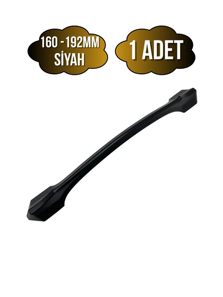 Ateş Siyah Metal Dolap Kulpu Mobilya ve Mutfak Dolap Kulpu(SİYAH)(160-192MM) Siyah 160-192mm 160-192mm - 1 ADET ürün görseli 1