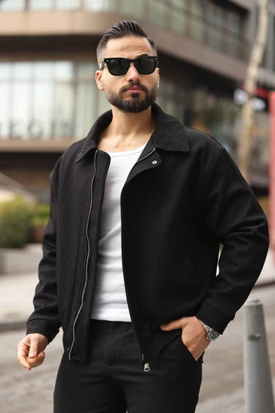 Yeni Sezon Dokulu Oversize Bol Kalıp Bomber Ceket ürün görseli 1