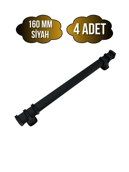 Kare Çizgili Siyah Metal Dolap Kulpu Mobilya ve Mutfak Dolap Kulpu(SİYAH)(160MM) Siyah 160mm 160mm - 4 ADET ürün görseli 1