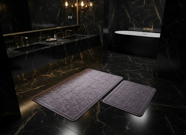 BANYO PASPASI 2'Lİ SET KARO MOR ürün görseli 1