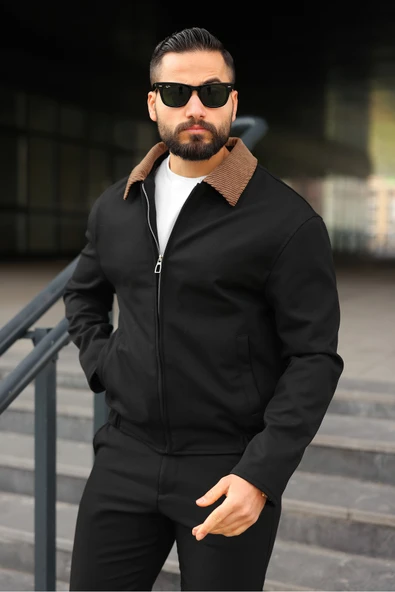 Kadife Yakalı Trucker Model Ceket - Resim 10