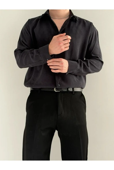 Relaxed Fit Hafif Rahat Modal Kumaş Gömlek - Resim 2