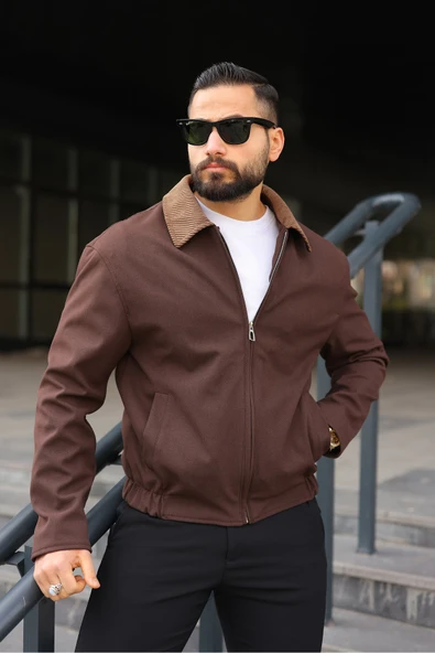 Kadife Yakalı Trucker Model Ceket - Resim 3