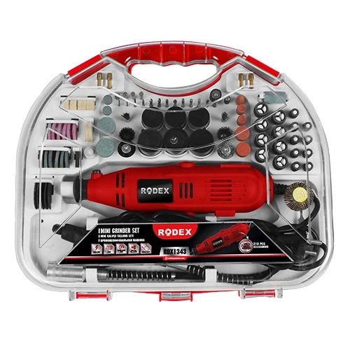 Rodex E. Mini Taşlama ve Gravür Seti 135W 10000-32000RPM BMC 210 Parça Aksesuarlı ürün görseli 1