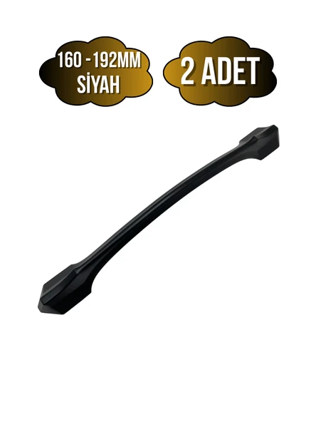 Ateş Siyah Metal Dolap Kulpu Mobilya ve Mutfak Dolap Kulpu(SİYAH)(160-192MM) Siyah 160-192mm 160-192mm - 2 ADET ürün görseli 1