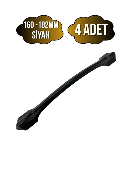 Ateş Siyah Metal Dolap Kulpu Mobilya ve Mutfak Dolap Kulpu(SİYAH)(160-192MM) Siyah 160-192mm 160-192mm - 4 ADET ürün görseli 1