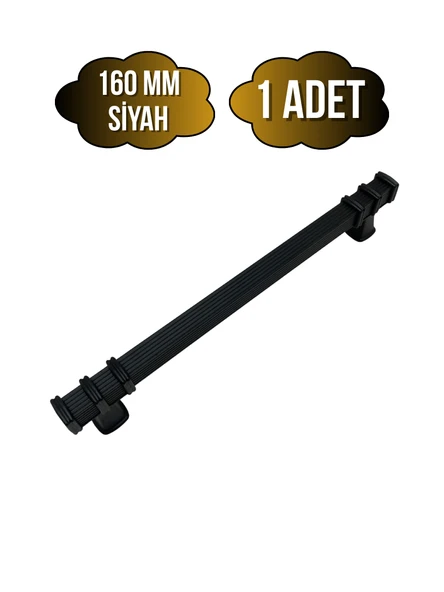 Kare Çizgili Siyah Metal Dolap Kulpu Mobilya ve Mutfak Dolap Kulpu(SİYAH)(160MM) Siyah 160mm 160mm - 1 ADET ürün görseli 1