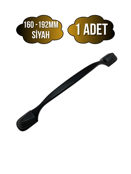 Eymen Lüx Siyah Metal Dolap Kulpu Mobilya ve Mutfak Dolap Kulpu(SİYAH)(160-192MM) Siyah 160-192mm 160-192mm - 1 ADET ürün görseli 1