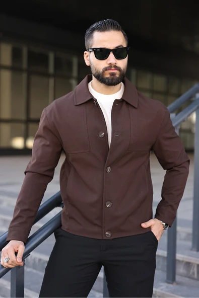 Dikiş Detaylı Düğmeli Mevsimlik Ceket - Resim 3