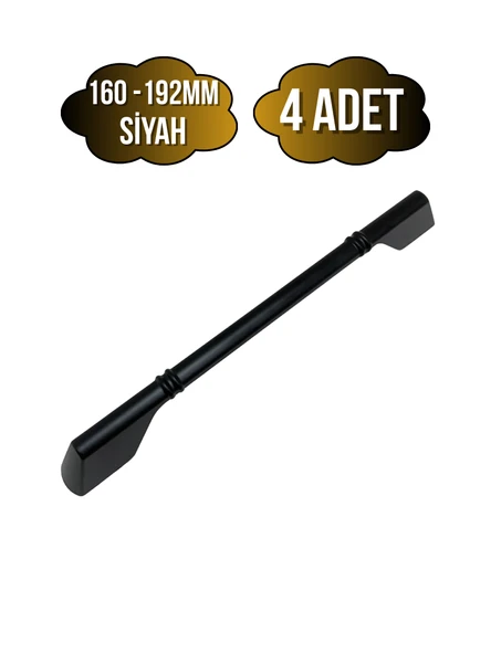 Saroz Düz Siyah Metal Dolap Kulpu Mobilya ve Mutfak Dolap Kulpu(SİYAH)(160-192MM) Siyah 160-192mm 160-192mm - 4 ADET ürün görseli 1