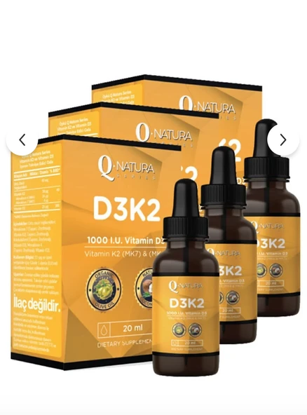 Q natura series D3K2 20 ml 3 'lü ürün görseli 1