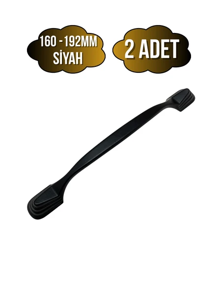 Eymen Lüx Siyah Metal Dolap Kulpu Mobilya ve Mutfak Dolap Kulpu(SİYAH)(160-192MM) Siyah 160-192mm 160-192mm - 2 ADET ürün görseli 1